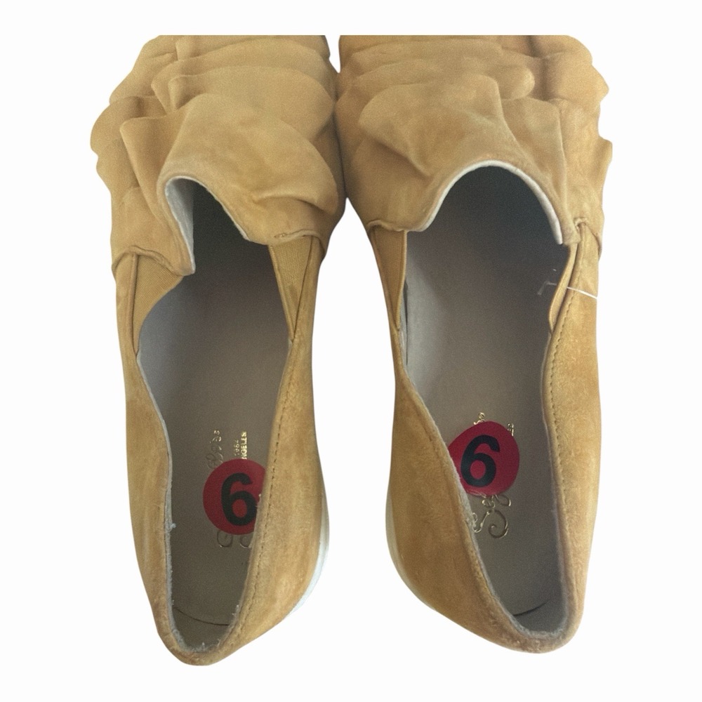 Seychelles Quake Mustard Yellow Suede Ruffle Slip On Platform Sneakers Women's 6 - Picture 9 of 10